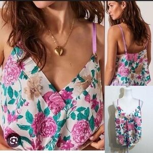 Intimately Free People Floral VNeck Top Women’s Size S